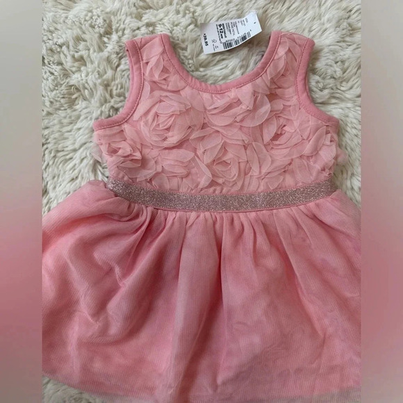 The Children’s Place toddler 9-12 months 3D Rosette Mesh fit and flare dress - Picture 2 of 4